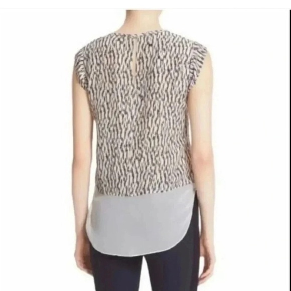 Rebecca Taylor Mirage silk  Black and beige Sleeveless Cut Out Blouse - Picture 11 of 12